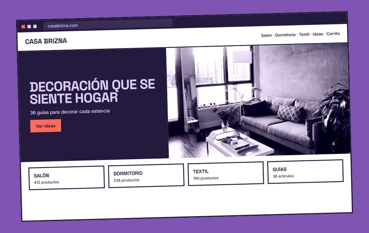 Página de inicio de la tienda WooCommerce de Casa Brizna