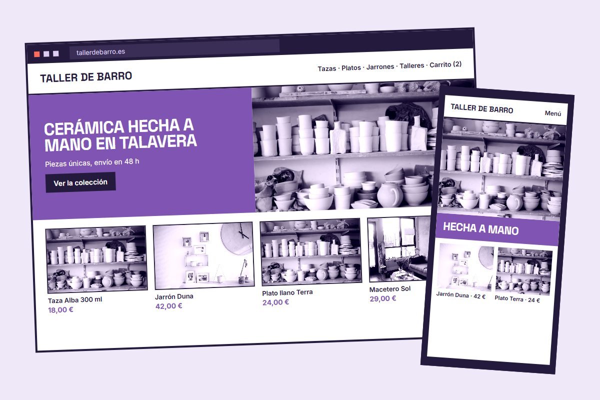 Tienda WooCommerce vista en ordenador y móvil
